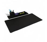 Oggettando Set de bureau en simili cuir noir 3 en 1 Organiseur à emboîter avec verre porte-stylo, porte-cartes, porte-objets bureau, maison, tapis de bureau 70 x 35 cm (PU noir)