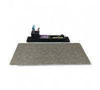 Oggettando Set de bureau en simili cuir noir 3 en 1 Organiseur à emboîter avec verre porte-stylo, porte-cartes, porte-objets bureau, maison, tapis de bureau 70 x 35 cm (PU anthracite)
