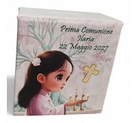 oggettando, Tirelire en faux cuir blanc communion arbre petit prince bonbonnières baptême, communion, confirmation, cadeaux utiles, original, économique personnalisable (fille avec arbre pers., 10 x