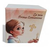 oggettando, Tirelire en similicuir blanc communion crucifix, petit prince bonbonnières baptême, communion, confirmation, anniversaire cadeaux utiles Origin Economic (enfant avec crucifix, 10 x 11)