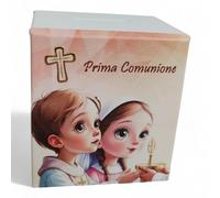 oggettando, Tirelire en similicuir blanc communion crucifix, petit prince bonbonnières baptême, communion, confirmation, anniversaire cadeaux utiles Origin Economic (enfant et fille avec crucifix, 10