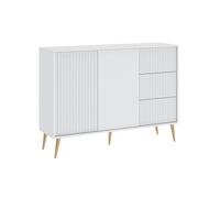 Oggi Bibliothèque, Bois d'ingénierie, Blanc, 135 x 98 x 40 cm