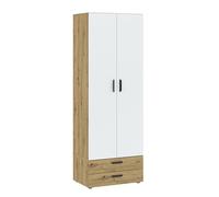 Oggi Italo Armoire en chêne Sonoma 3 Portes | 5 étagères, Tringle à vêtements | Style Intemporel | 47,9 kg | Montage nécessaire