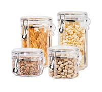 Oggi Lot de 4 boîtes en acrylique avec couvercles hermétiques et cuillères en acrylique - Comprend 1 boîte de 793,8 g, 1077,3 g, 1672,6 g, 2041,2 g