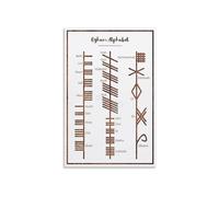 Ogham Script Educational Poster Chart of the Ancient Irish Ogham Alphabet with Pronunciation Guide for Linguistics or History Classroom(Unframed,12x18inch(30x45cm))