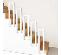 Ogimeka Garde Corps Escalier, Rampe Escalier Intérieure, Métal Garde Corps en Forme de U, Main Courante, Rambarde pour Villa Balcon Couloir, Intérieur Extérieur (Blanc, Installation Murale, 75x20cm)