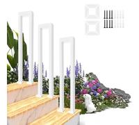 Ogimeka Garde Corps Escalier, Rampe Escalier Intérieure, Métal Garde Corps en Forme de U, Main Courante, Rambarde pour Villas Balcons Couloirs Appartements, Intérieur et Extérieur (90x20cm, Blanc)