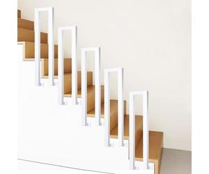 Ogimeka Garde Corps Escalier, Rampe Escalier Intérieure, Métal Garde Corps en Forme de U, Main Courante, Rambarde pour Villa Balcon Couloir, Intérieur Extérieur (Blanc- Installation Murale, 65cm)