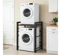 Ogimeka Meuble Machine a Laver, Étagère pour Machine à Laver et Seche Linge, avec 3 Hauteurs Réglables, pour Salle de Bain, Balcon, Capacité de Charge 350 kg, 75 x 67 x 105 cm (Noir)