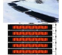 OGIZQNHA Tapis de déneigement for allées et escaliers extérieurs - Vitesse de Fonte de 2 po/h avec Cordon d'alimentation - 5 pièces (40 x 200 cm/15,7 x 79 po)(40x120cmx5Pcs)