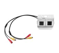 OGJFD Caméra Caméra De Recul Blanche À Double Objectif RCA, pour Camion, Bus, Voiture, RV, Sauvegarde, Double Objectif À Angle Réglable, Caméra De Recul CCD Camera Arrière