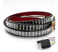 OGJFD Clignotant de rétroviseur Bande Lumineuse LED 12 V Triple Rangée 5 Fonctions Avec Feu De Freinage Clignotant Marche Arrière Pour Jeep Pick-up SUV Camion Hayon Indicateur Direction