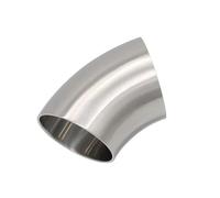 OGJFD Embout D'echappement 1.5 Épais 51mm 63mm 76mm 45 Degrés Coude Coude Tuyau 304 Voiture Tuyau D'échappement Silencieux Soudé Tuyau Gorge Queue(76mm)