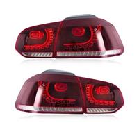 OGJFD Feux Arriere LED pour VW pour MK6 pour Golf 6 R 2008 2009 2010 2011 2012 2013 feu arrière clignotant dynamique feu antibrouillard arrière feu stop(Red Cover)