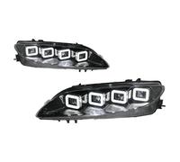 OGJFD Feux Phares Assemblage Pour Mazda 6 Pour Mazda6 2004-2015 Tuning Voitures Phares Lampes LED Phares DRL Double Lifting Yeux D'ange Phare avant