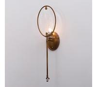 OGLFGLNY Lampe Murale en cuivre Antique Vintage Lumière Murale Bronze Rustique avec Motif d'eau Shade Glass, rétro Farmhouse Decor Murce Murce 25in câblé à la Colonne Hardin Lampe Murale, E14