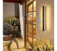 OGLFGLNY LED Lampe Murale extérieure avec Un capteur de Mouvement Lumière IP65 Appliques de Mur Noir imperméables en métal Éclairage Mural extérieur Long à l'extérieur pour la Vie de Jardin, Lumière