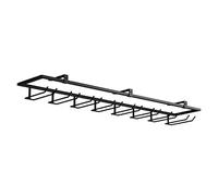 OGLFGLNY Rack en Verre à vin en métal sous l'armoire 8 Lignes Support de vestiaire sous étagère de Grande capacité en Verre à vin pour Le Bar Cuisine Noire
