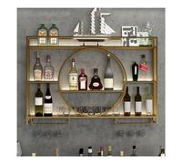 OGLFGLNY Racks à vin en métal Mur à vin Industriel des Supports à vin Industriel pour Bar étagères flottantes Bouteille à vin et Porte-Verre pour décoration intérieure Noire (47,2x5,9x31.5 Pouces)