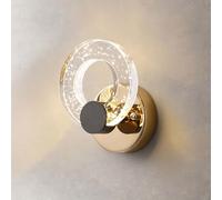OGLFGLNY Style américain Creative Golden Circular Forme Mur Mur Merde Modern European Style Mall Lampe Glassmor Lamphade Mur Mouris de Montage pour Chambre à Coucher, Gold1 (GORD2)
