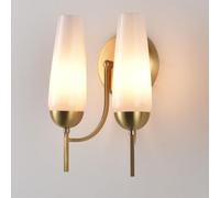 OGLFGLNY Style American Electroplated Gold Color Laiton Mur Wall with Glass Shade, Modern Minimalist Mur Light for Chamor Living Salle Board Salle Salle Salle Porch Hall Restaurant Mur