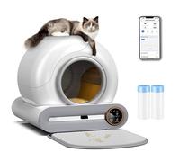 OGNGINT Bac Litière Autonettoyante pour Chat - Avec Protection de Sécurité Automatique - Pour Foyers de Plusieurs Chats - Taille XXL - Isolation des Odeurs et Contrôle par Application - Avec Tapis