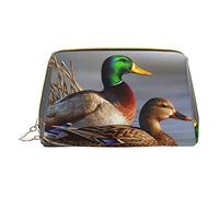 OGNOT Mallard Duck Trousse de toilette organiseur de voyage pour homme et femme, trousse de maquillage en cuir léger, petite trousse de maquillage, Canard colvert, Taille unique
