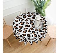OGNOT Nappe ronde en tissu imprimé léopard pour table à manger, buffet et camping