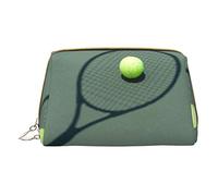 OGNOT Trousse de toilette noire et blanche en peau de serpent pour homme et femme, trousse de maquillage légère en cuir, petite trousse de maquillage, Raquette de tennis., Taille unique