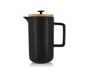 OGO LIVING - Cafetière à piston 1,3L - 7912055 - Cafetière en porcelaine noire mat