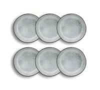 OGO LIVING - Lot 6 assiettes coupes aronal 20cm bleu en grès - 2614748