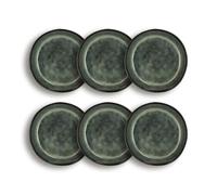 OGO LIVING - Lot 6 assiettes coupes grenada 20cm en grès vert foncé - 2614492