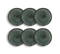 OGO LIVING - Lot 6 assiettes plates grenada 27.5cm en grès vert foncé - 2614490