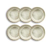 OGO LIVING - Lot de 6 assiettes creuses 2614754 BORAL 15,5cm en grès - haut de gamme - lavable au lave vaisselle - compatible micro-onde - assiette à soupe ou à pâtes- gris polaire