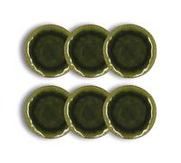 OGO LIVING - Lot de 6 assiettes plates 26.5cm META en grès vert - 2614318