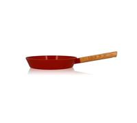 POELE ECTOR 24 CM EN ALUMINIUM REVETEMENT CERAMIQUE PAPRIKA AVEC MANCHE EN BOIS