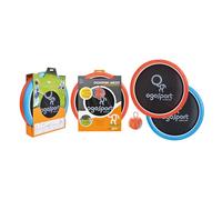 OGO Sport 2 Disques Extra-Larges Ogo Ø38cm, 1 Balle, Le Populaire Jeu Classique, 970093 Unisex, Orange/Bleu/Noir, Taille Unique