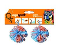 Schildkröt Ogo Sport Rechange – 2 balles souples Ø6,5 cm Unisexe Bleu/Jaune/Orange