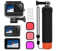 oGoDeal | Kit d'accessoires Boîtier Etanche de Protection pour GoPro HERO11 Hero 11 10 9 avec Handler Poignée Flottante, 60M/196FT Boîtier de Protection