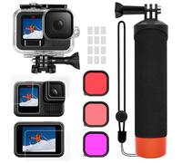oGoDeal Kit d'accessoires pour Gopro Hero13 - Boîtier étanche - Poignée flottante sous-marine - Film de protection d'écran - Filtre rouge - Inserts anti-buée
