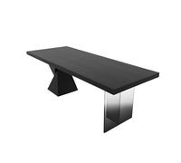 OGOODLE Bureau à Domicile Bureau Minimaliste avec Prise de Courant, Bureau d'étude Moderne en Bois Massif Acrylique