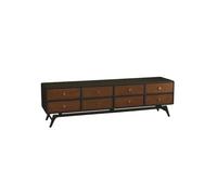 OGOODLE Meuble TV 200cm Meuble de Rangement pour Salon en Bois Massif Rétro, Centre de Loisirs Rustique, Meuble de Stockage pour Hôtels & Locations Saisonnières Console multimédia