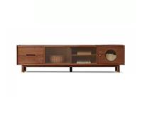 OGOODLE Meuble TV Meuble TV Porte coulissante en Verre créative avec 3 tiroirs de Rangement Salon Moderne Divertissement Media Center Console Console multimédia(L-200cm)