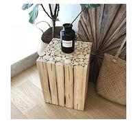 OGOODLE Table basse en bois massif carré petite table basse table latérale Tables basses