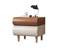OGOODLE Table de Chevet Table De Chevet Tout en Bois Massif, Maison Moderne Simple Créative Coin Arrondi en Cuir, Armoire De Rangement for Chambre À Coucher Tables d'appoint de Chambre(2)