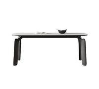OGOODLE Table de salle à manger rétro en bois massif rectangulaire moderne simple maison créative plaque rock table de cuisine (180 x 80 x 75 cm)