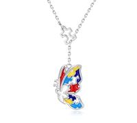 oGoodsunj Collier de sensibilisation à l'autisme en argent sterling : pièce de puzzle, bijoux de force, cadeaux pour femme, adhd maman autiste