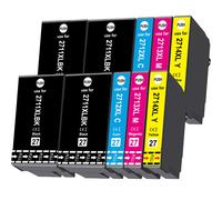 OGOUGUAN 27XL T2711 T2712 T2713 T2714 27 27xl pour Epson 27XL Multipack Cartouches d'encre de Remplacement pour Epson Workforce WF-3620 WF-7620 WF-7610 WF-3640 WF-7110 WF-7210 WF-7710 WF-7715 WF-7720