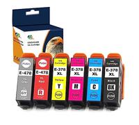 OGOUGUAN 378XL Cartouche Remplacer pour Epson 378 378 XL Cartouche d'encre Compatible avec Epson Expression Photo XP-8500 XP-8505 XP-15000 XP-8600 XP-8605 XP-8700 (T378XL/478XL, 6 Packs)