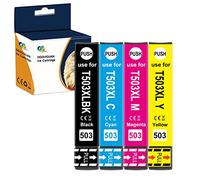 OGOUGUAN 503 XL Multipack Compatible avec Epson 503 503XL Cartouche d'encre, pour Epson Expression Home XP-5200 XP-5205 Workforce WF-2960DWF WF-2965DWF (4Pack)